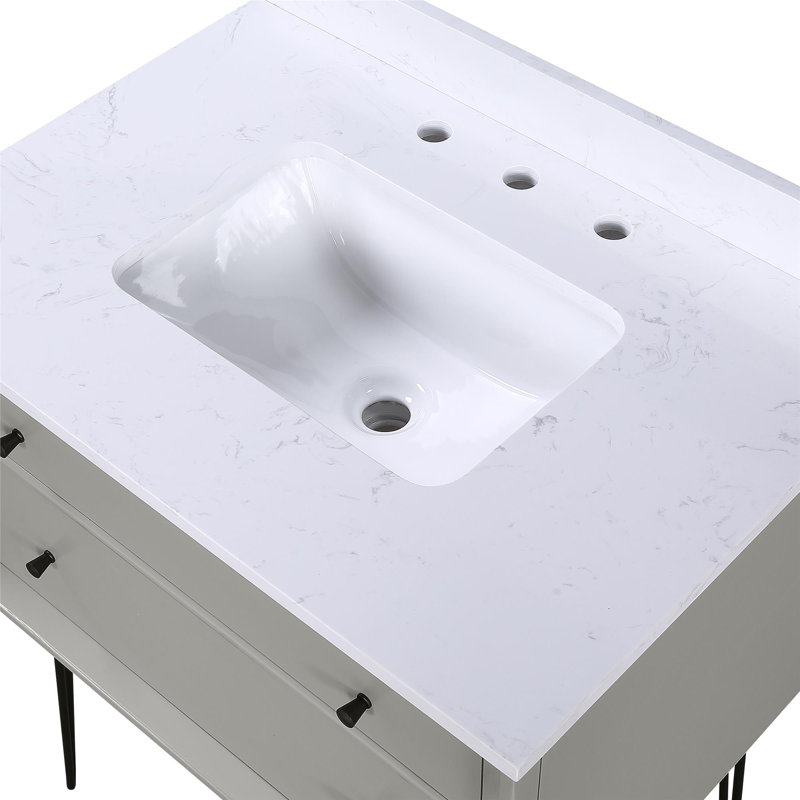 Dorel Living Tribecca 30'' Wall Mounted Single Bathroom Vanity with